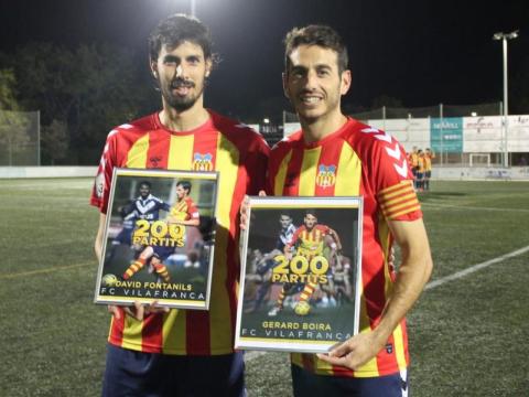 Felicitats a Gerard Boira i David Fontanils pels seus 200 partits amb  el FC Vilafranca.