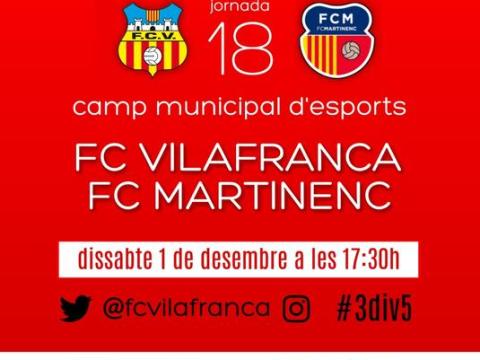 Dissabte al Municipal 17:30 Vilafranca FC - Martinenc FC. No us ho perdeu!!!