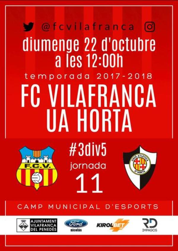 Diumenge a les 12 hores, Vilafranca FC - Horta UAT