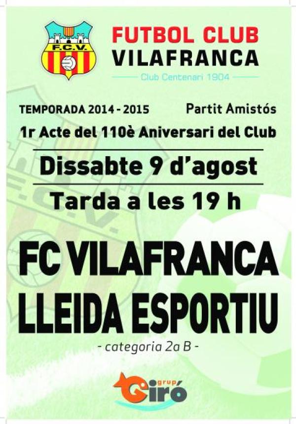 1er acte del 110è Aniversari del club FC VILAFRANCA