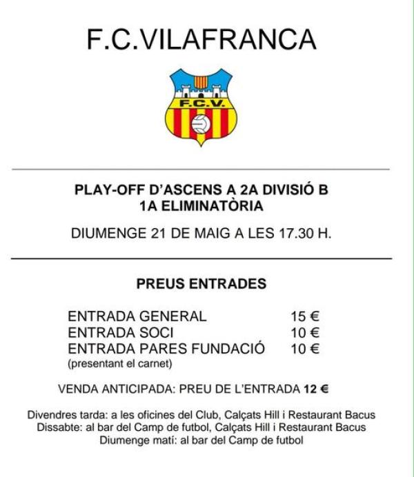 DIA DEL CLUB | A partir del divendres,entrades anticipades a: oficines del club, Rest. Bacus i Calçats Hill